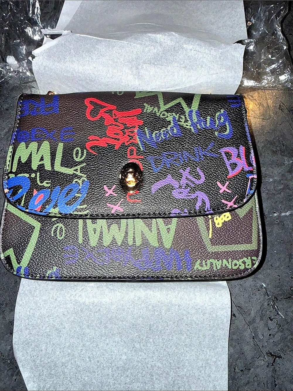Colorful Abstract Print Clutch